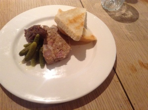 Terrine of pork rillette with red onion jam and sourdough toast